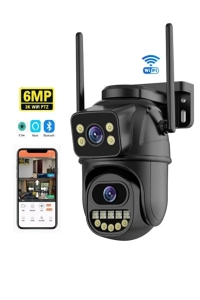 Akıllı Kamera Wifi Bağlantılı Çift Lensli Gece Görüşlü Çift Yönlü Ses Otomatik Hareket Takibi